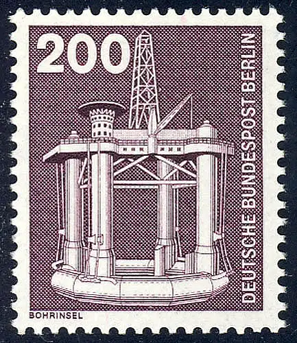 506 Industrie Technik 200 Pf Bohrinsel ** ALTE Fluoreszenz