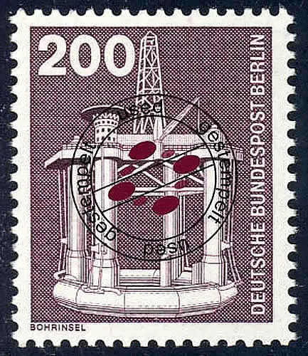 506 Industrie Technik 200 Pf Bohrinsel O ALTE Fluoreszenz