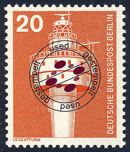 496 Industrie Technik 20 Pf Leuchtturm O NEUE Fluoreszenz