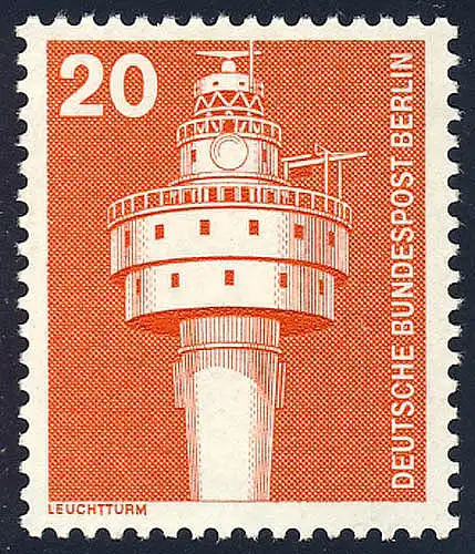 496 Industrie Technik 20 Pf Leuchtturm ** NEUE Fluoreszenz