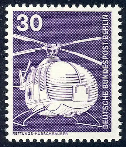 497 Industrie Technik 30 Pf Hubschrauber ** NEUE Fluoreszenz