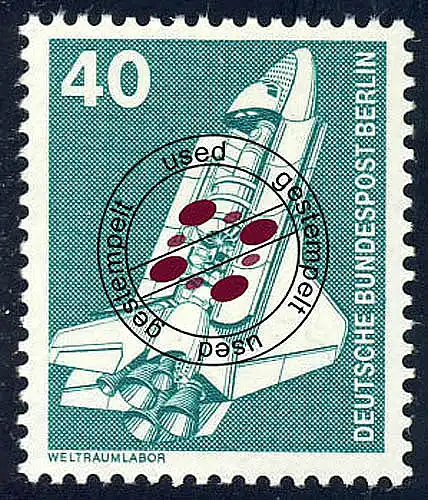 498 Industrie Technik 40 Pf Weltraumlabor O NEUE Fluoreszenz