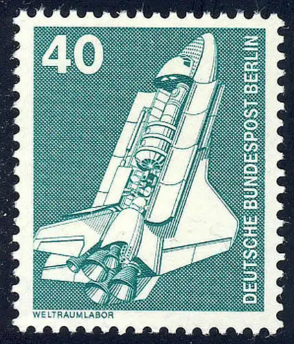 498 Industrie Technik 40 Pf Weltraumlabor ** NEUE Fluoreszenz