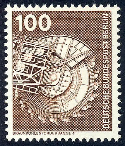 502 Industrie Technik 100 Pf Förderbagger ** NEUE Fluoreszenz