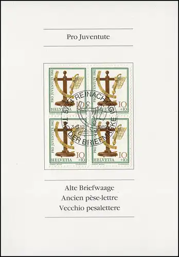 Schweiz 1236 Pro Juventute 1982, PTT-Grußkarte Tag der Briefmarke SSt Reinach