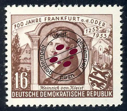 358 Frankfurt/Oder Heinrich von Kleist 16 Pf O