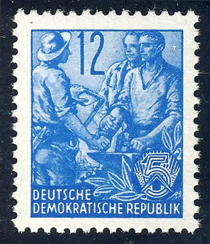 367 XII Fünfjahrplan 12 Pf Wz.2 XII, postfrisch **