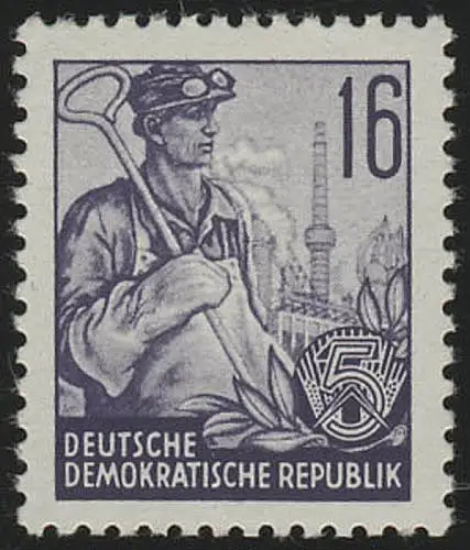369 XI Fünfjahrplan 16 Pf Wz.2 XI, postfrisch **