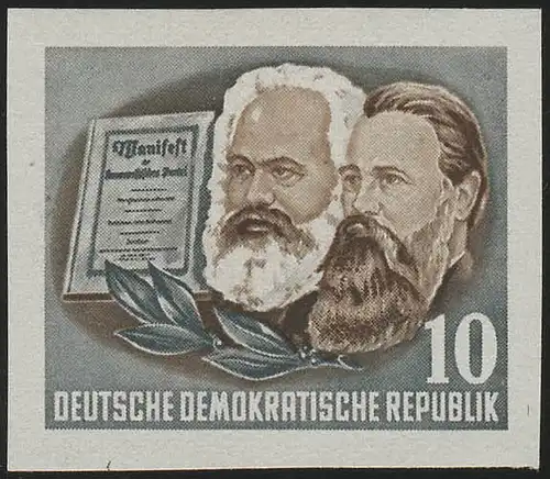 392B YI Karl-Marx-Jahr aus Block, 10 Pf Wz.2 YI **