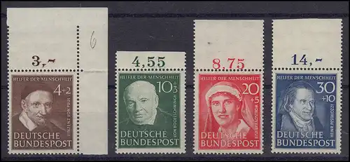 143-146 Wohlfahrt Helfer der Menschheit 1951 - Satz postfrisch **