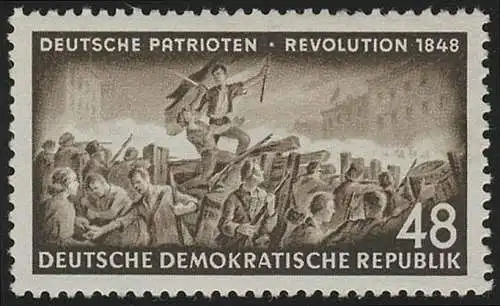 403XII Barrikadenkämpfe 48 Pf Wasserzeichen 2 XII postfrisch **