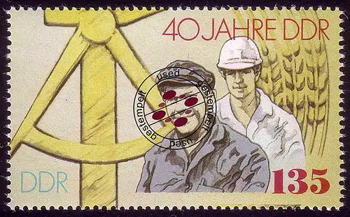 3283 DDR 135 Pf Bauarbeiter aus Block 100 O