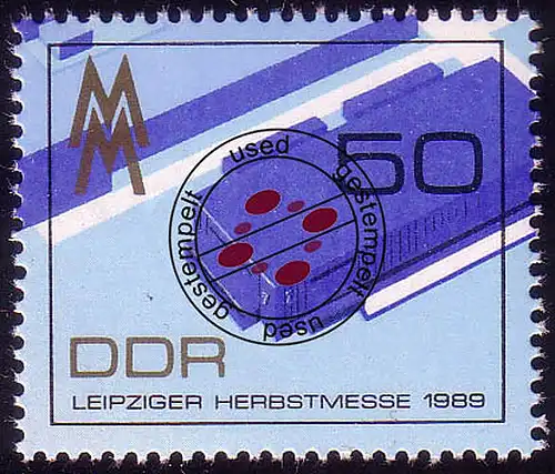 3267 Leipziger Herbstmesse 50 Pf 1989 aus Block 99 O gestempelt