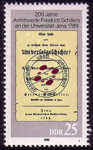 3254 Friedrich Schiller Universität Jena 25 Pf O