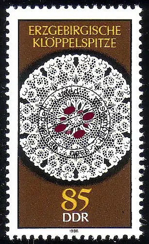 3220 Erzgebirgische Klöppelspitze 85 Pf O