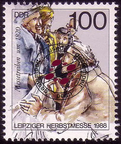 3195 Leipziger Herbstmesse 1988 100 Pf aus Block 95, gestempelt O