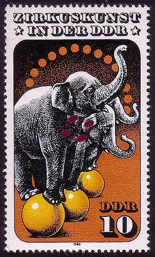2983 Zirkuskunst 10 Pf 1985 Elefantendressur O