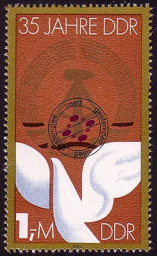 2902 35 Jahre DDR Friedenstaube 1 M 1984 aus Bl.79 O