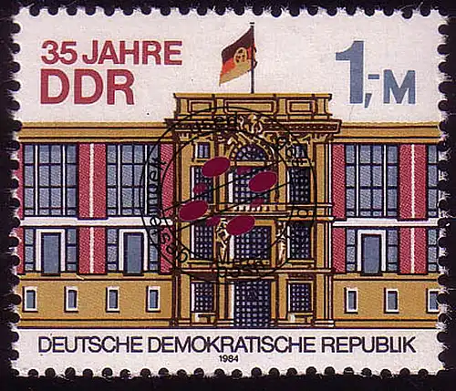 2890 35 Jahre DDR Berlin 1984 1 M aus Block 77 O gestempelt