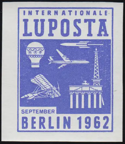 230 Luftpost Faltkarte zur Ballonpost BERLIN / USA + zurück, SSt Berlin 16.9.62