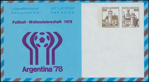 Privatfaltbrief / Aerogramm PF 30/2 Fußball-WM Argentina'78, postfrisch