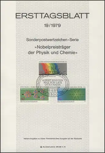 ETB 19/1979 Nobelpreisträger Physik und Chemie