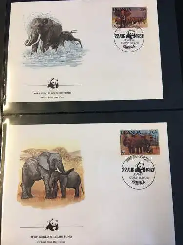 WWF Motiv Bedrohte Tiere, 2 Ringbinder mit über 200 Seiten, ** - Brief - MK