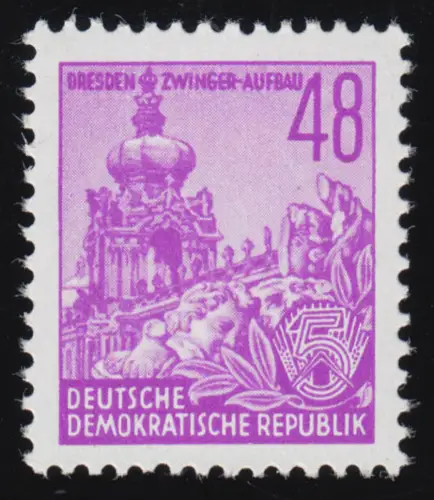 376 XI Fünfjahrplan 48 Pf Wz.2 XI, postfrisch **