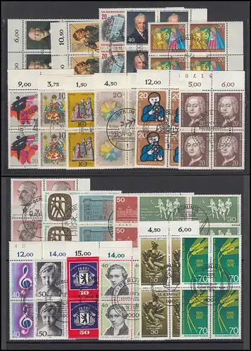 Lot mit verschiedenen Viererblöcken (Versandstelle), alle zentrische ESSt Berlin