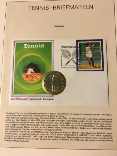 Tennis - der weiße Sport, Sammlung im Lindner-Vordruckringbinder aus Abo, **