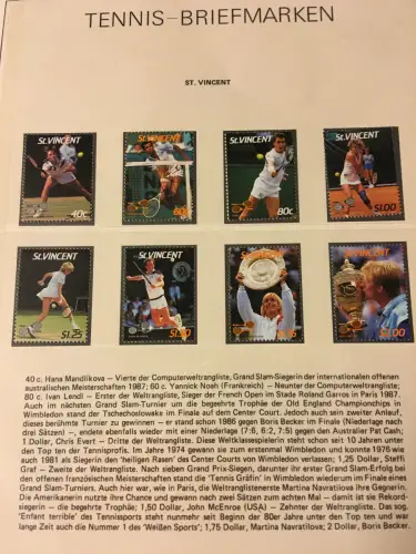 Tennis - der weiße Sport, Sammlung im Lindner-Vordruckringbinder aus Abo, **