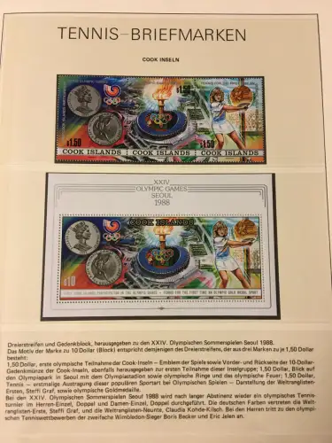 Tennis - der weiße Sport, Sammlung im Lindner-Vordruckringbinder aus Abo, **