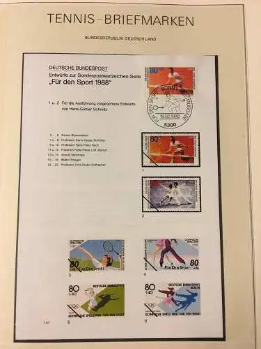 Tennis - der weiße Sport, Sammlung im Lindner-Vordruckringbinder aus Abo, **