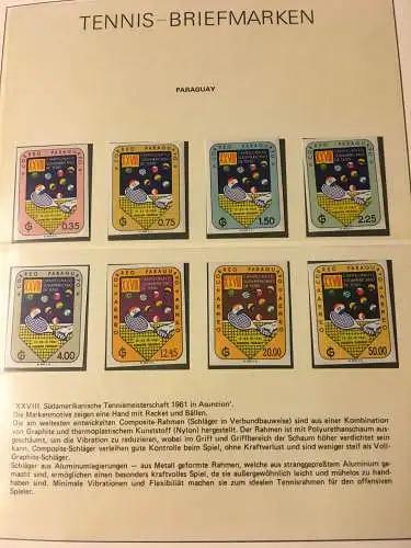 Tennis - der weiße Sport, Sammlung im Lindner-Vordruckringbinder aus Abo, **