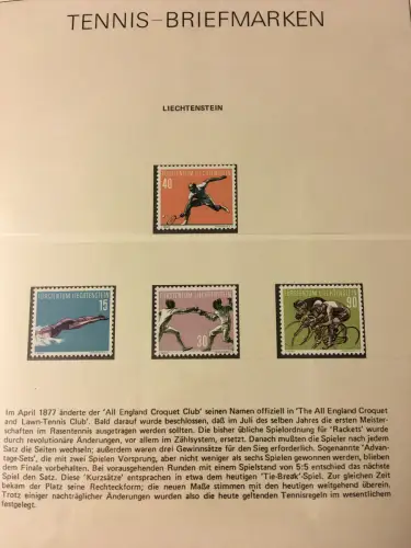 Tennis - der weiße Sport, Sammlung im Lindner-Vordruckringbinder aus Abo, **