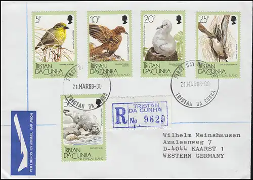 Tristan da Cunha Tiere Nightingale Island, Vögel, Seeelefant - Satz auf R-FDC