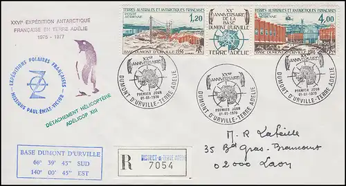 Französische Antarktis 101-102 Base Dumont d´Urville, Terre Adelie, ZD auf R-FDC