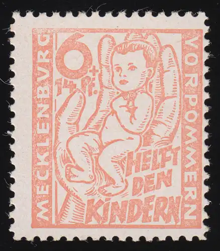 SBZ 26b Kinderhilfe 6 Pf, hellrötlichorange, ** geprüft