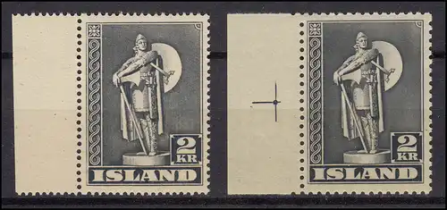 Island 214 A und E Thornfinn Karlsefni, Zähnungsvarianten postfrisch **
