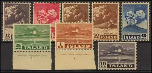 Island 247-253 (incl. 250a und b) Ausbruch Vulkan Hekla, Satz postfrisch **