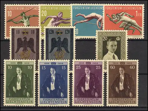 342-352 Liechtenstein-Jahrgang 1956 komplett, postfrisch