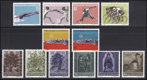 365-376 Liechtenstein Jahrgang 1958 komplett, postfrisch