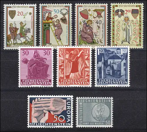 415-426 Liechtenstein millésime 1962 complet, frais de port