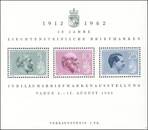 415-426 Liechtenstein millésime 1962 complet, frais de port
