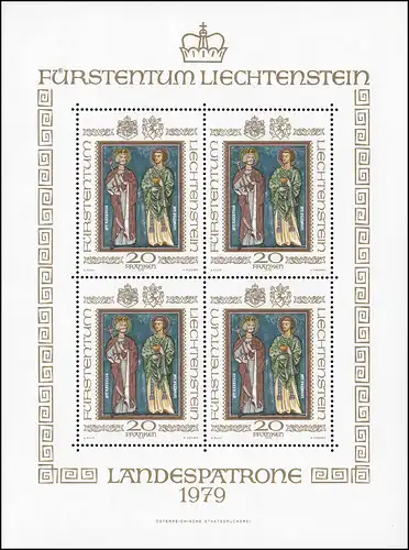 734 Landespatrone - Heiliger Lucius und Heiliger Florinus 1979, Kleinbogen **