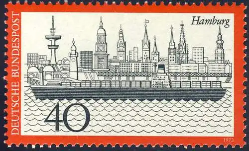 761 Fremdenverkehr Hamburg 40 Pf ** postfrisch