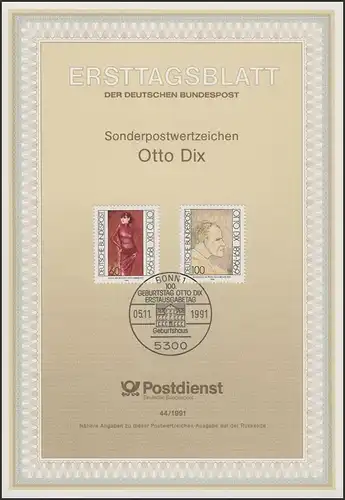 ETB 44/1991 Otto Dix, Maler