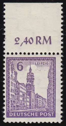 SBZ 153Yb Abschiedsserie 6 Pf, WZ.1Y, dunkelrotviolett, ** geprüft