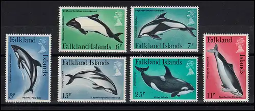 Falklandinseln 295-300 Delphine Wale Dolphins Orca, Satz postfrisch **