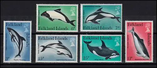 Îles Falkland 295-300 Delphine Wale Dolphins Orca, ensemble frais de port **